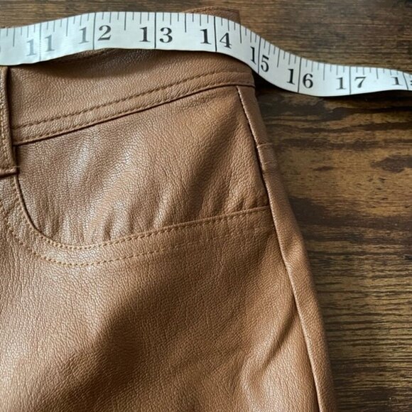 Paige Claudine Ankle Flare Jeans Faux Leather in Dark Argan size 28 NWOT - Picture 13 of 15